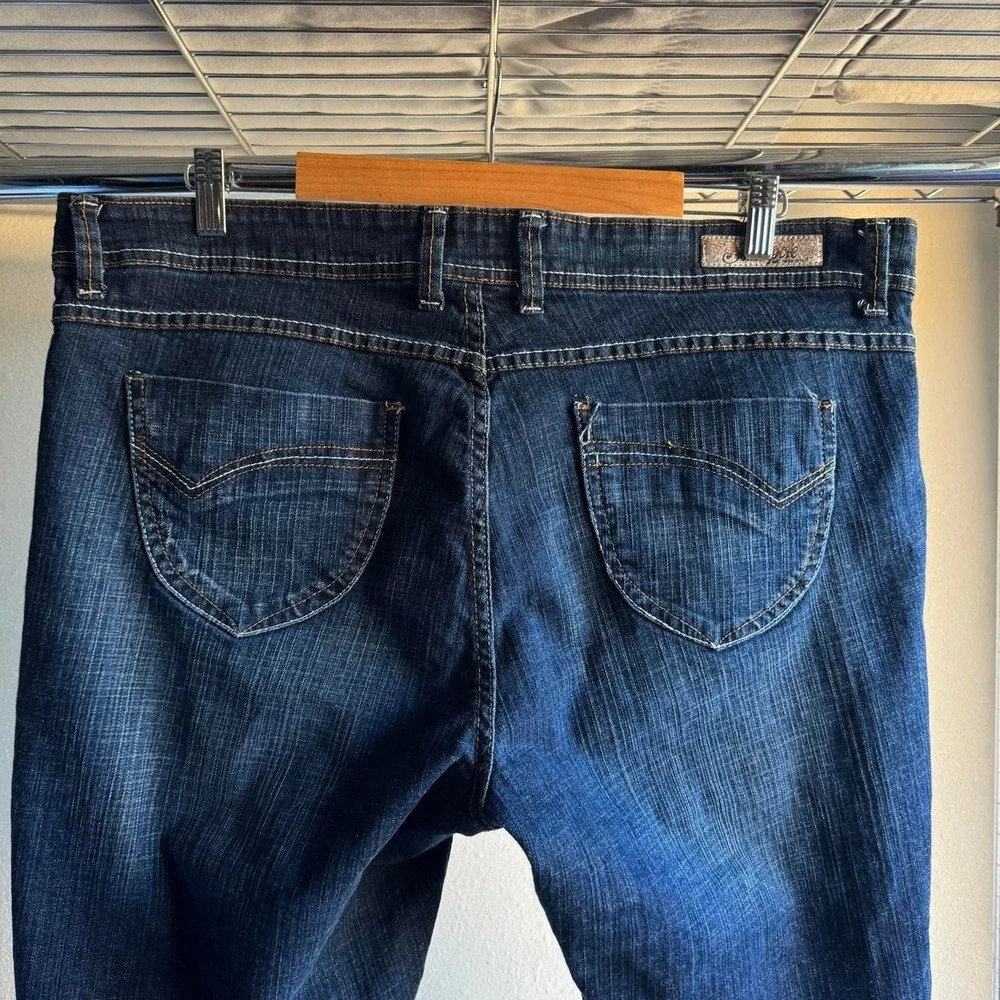 South Pole Vintage Y2K Embroidered Denim Shorts Blue Streetwear Capri Womens 22